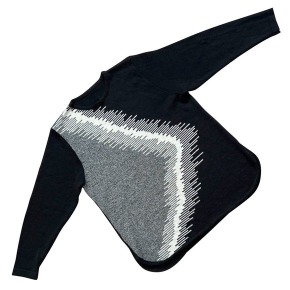 Bill Blass Other - Sundazed (Germany) Interlock Wool Blend Baseball Hem Intarsia Jumper Black : S